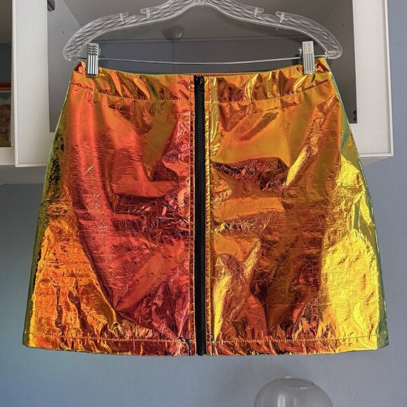 Jaded London Copper Holographic Cropped Jacket & Mini Skirt Set Sz L - Picture 5 of 11